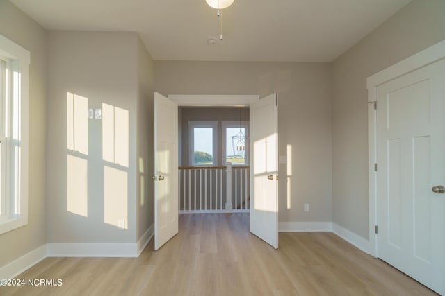 empty room featuring light hardwood / wood-style flooring