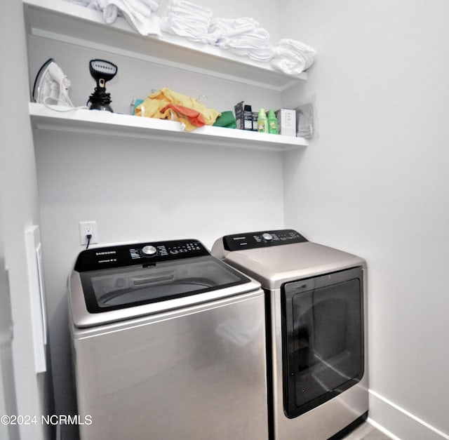 laundry room featuring washer and dryer