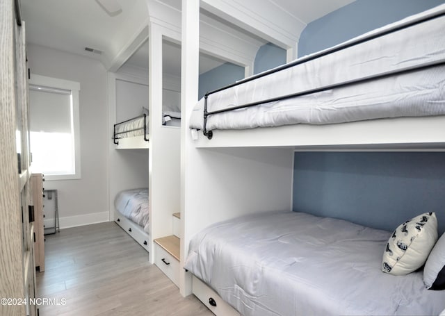 bedroom featuring light wood-type flooring