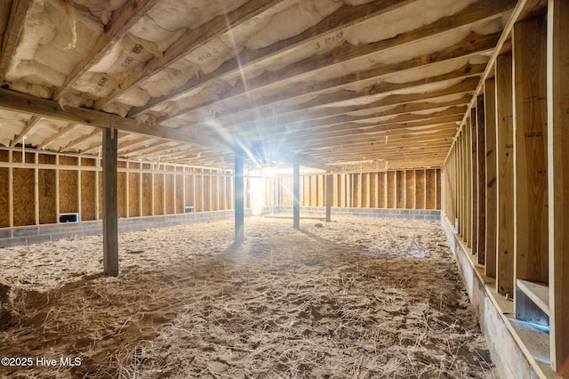 view of unfinished attic