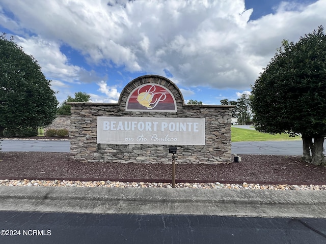 view of community sign