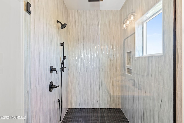 bathroom featuring walk in shower