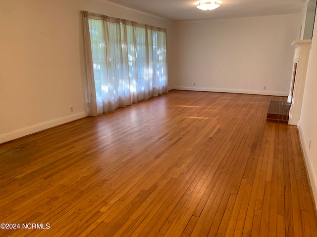 empty room with hardwood / wood-style flooring