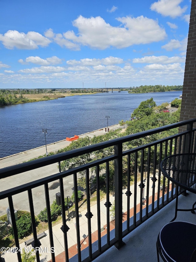 balcony with a water view