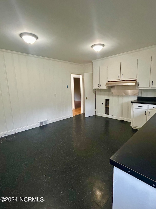 kitchen with white cabinetry