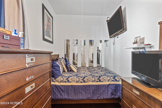 bedroom with attic access