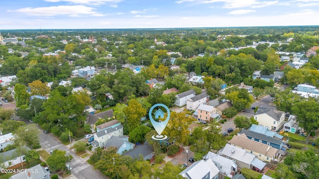 drone / aerial view with a residential view