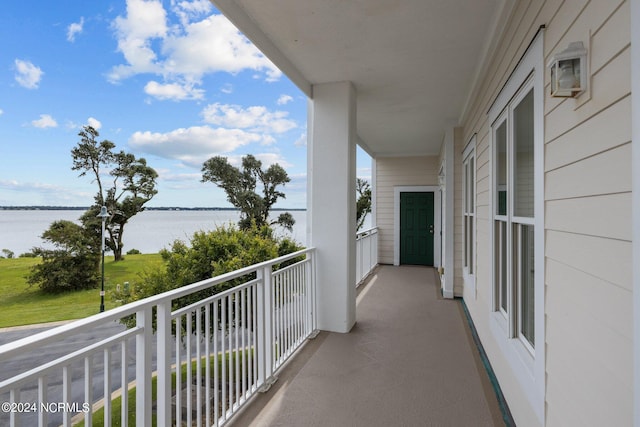 balcony with a water view