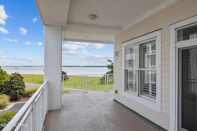 balcony with a water view