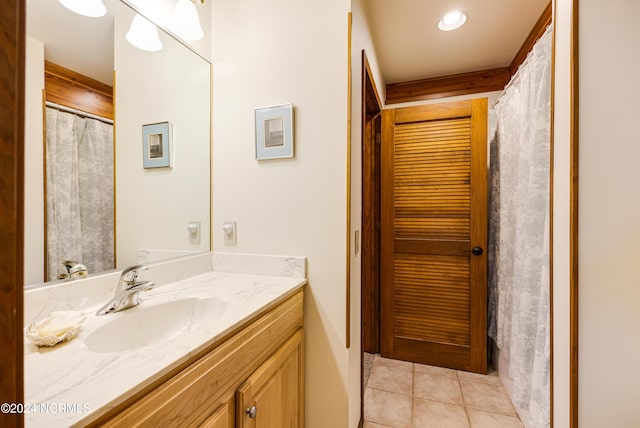 bathroom featuring vanity and tile patterned floors