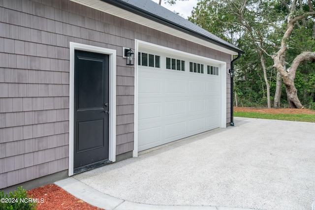 garage with driveway