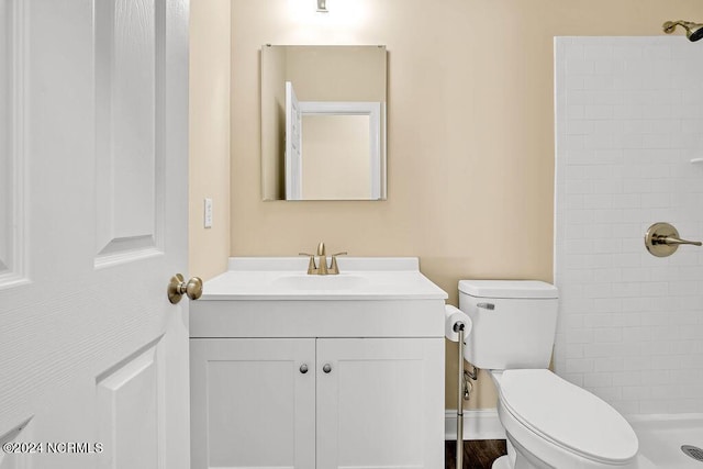 5104 Boss Ct SE, Southport, NC 28461 - full bath with tiled shower, toilet, and vanity