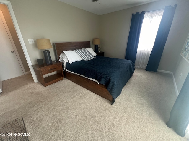 bedroom featuring carpet