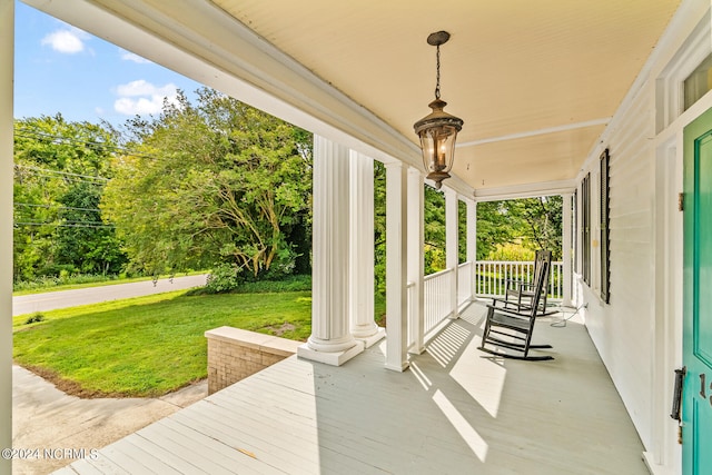 view of patio featuring covered porch