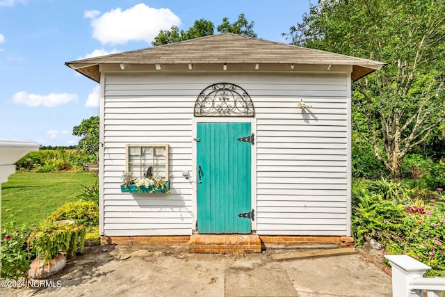 view of shed