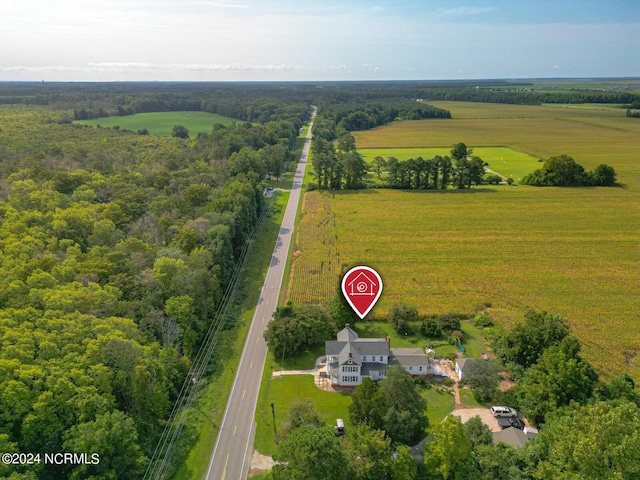 bird's eye view with a rural view