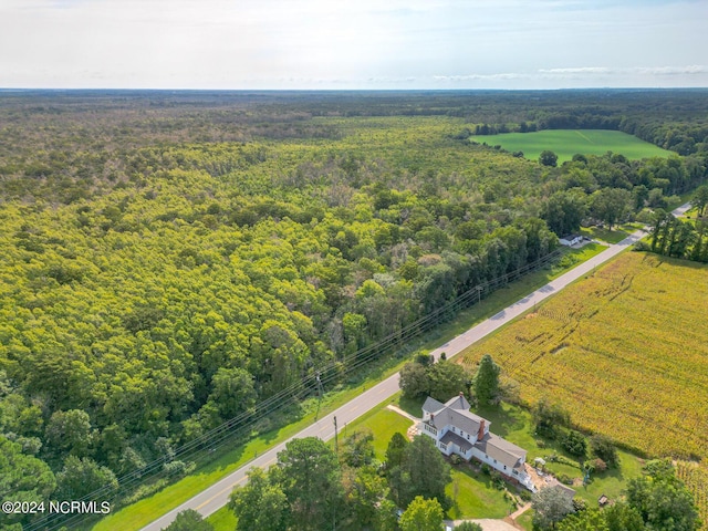 drone / aerial view with a forest view