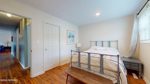 bedroom featuring wood-type flooring