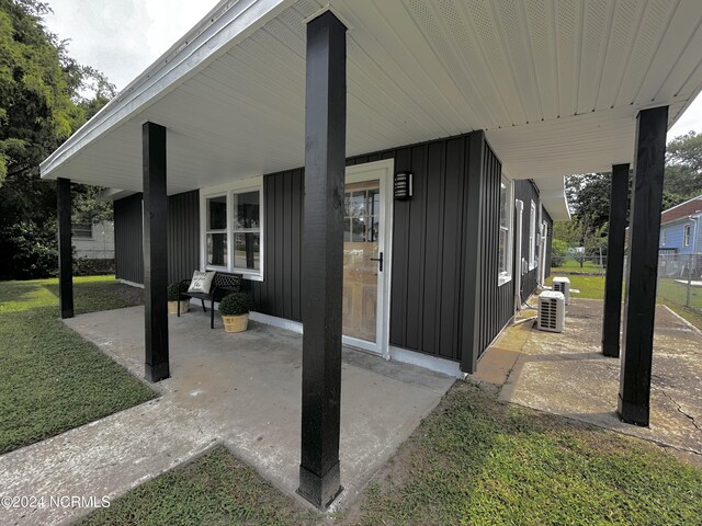 view of patio featuring central air condition unit