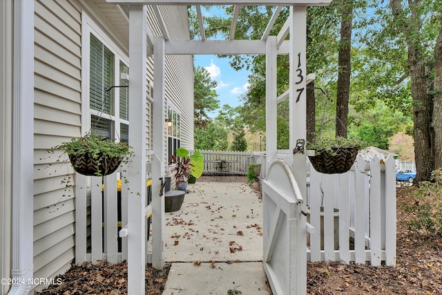 view of patio with a pergola