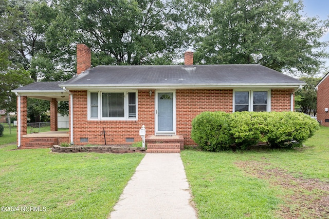 view of front of house with a front yard