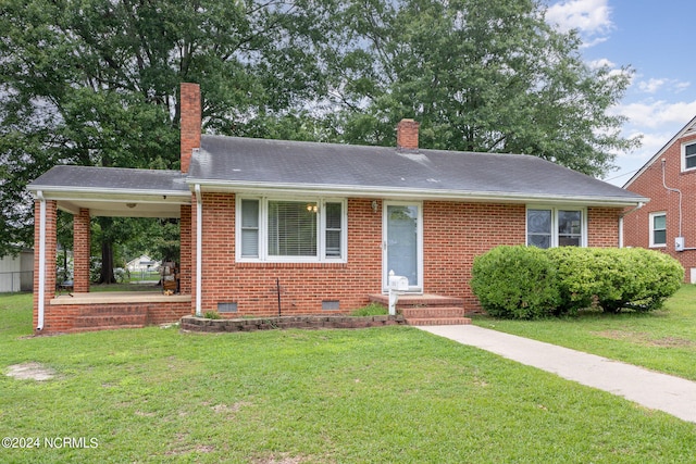 view of front of house with a front yard