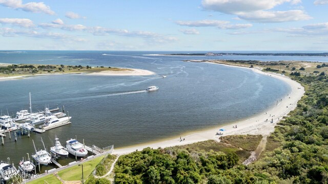 property view of water with a beach view