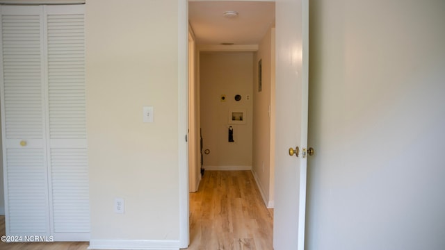 hall featuring light hardwood / wood-style flooring