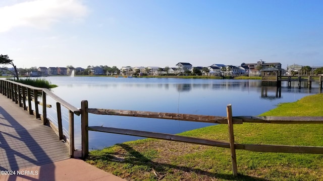 property view of water featuring a residential view