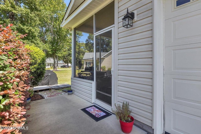 entrance to property with a garage