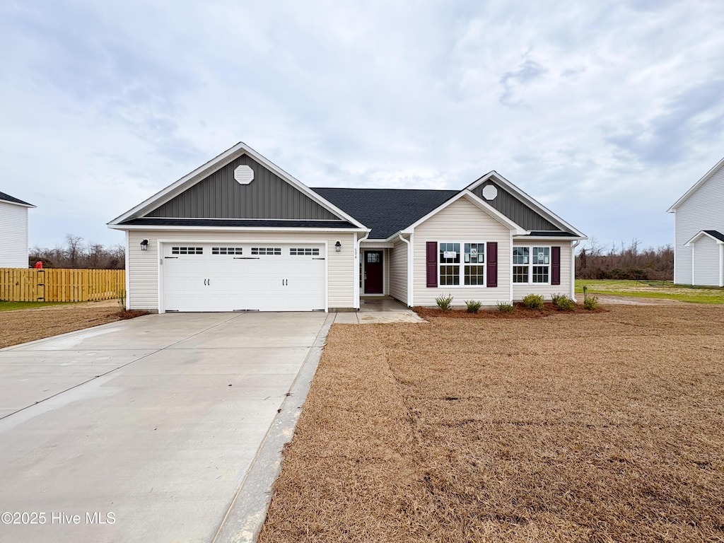 view of front facade with a garage