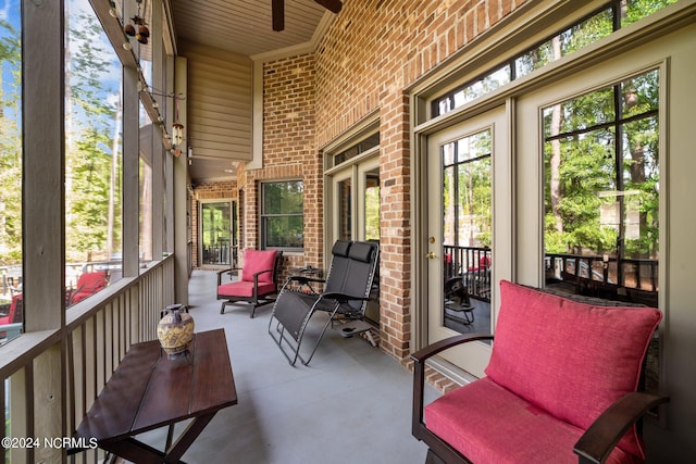 sunroom / solarium with wood ceiling