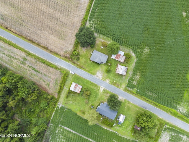 bird's eye view with a rural view