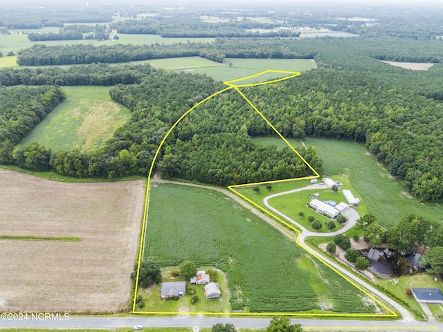 bird's eye view with a rural view