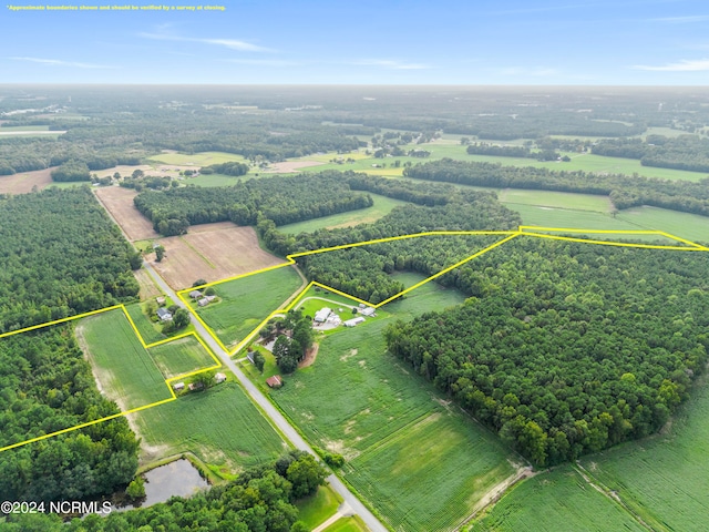 aerial view with a rural view