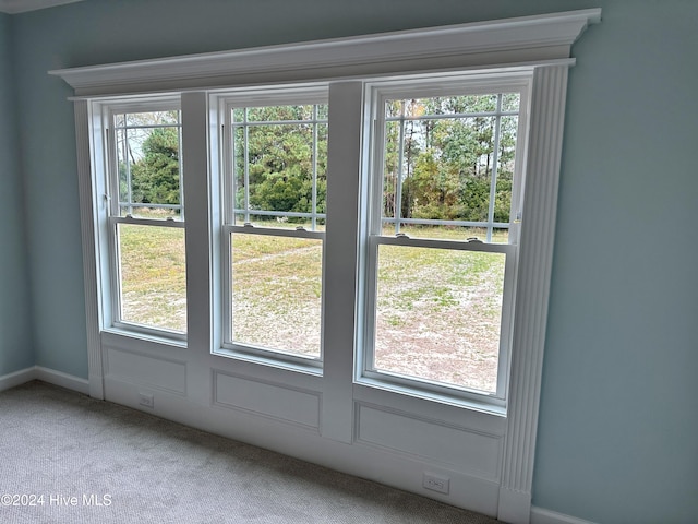 entryway with carpet flooring and a healthy amount of sunlight