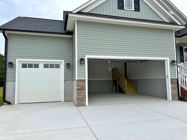 view of garage