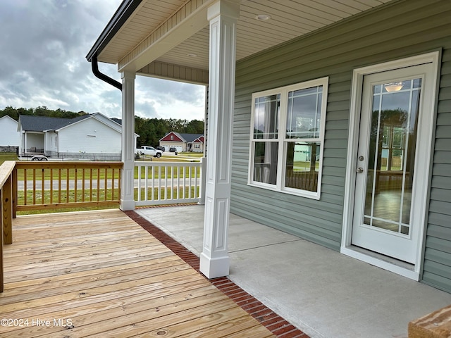 wooden deck with a porch