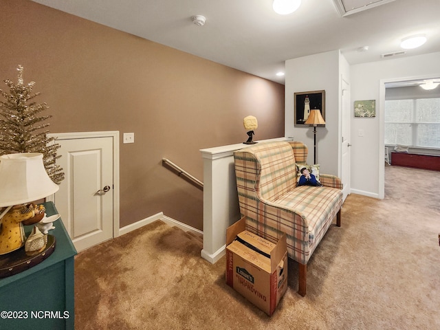 sitting room with carpet