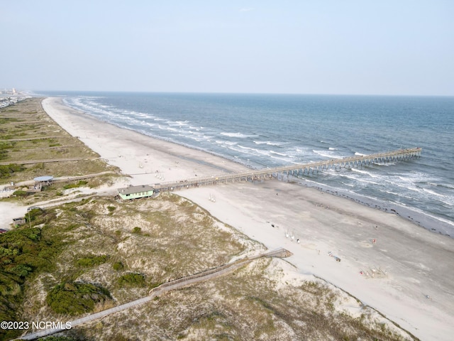 exterior space with a beach view