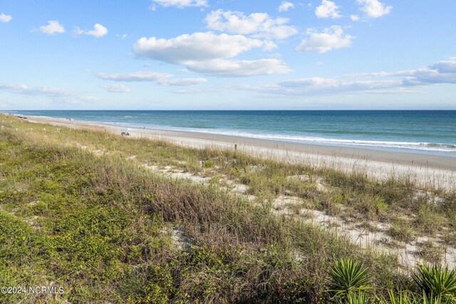 property view of water featuring a view of the beach