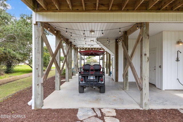 view of patio featuring a carport