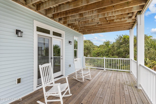 view of wooden deck