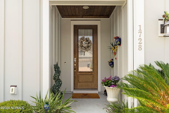 view of doorway to property