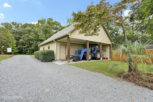 exterior space featuring driveway