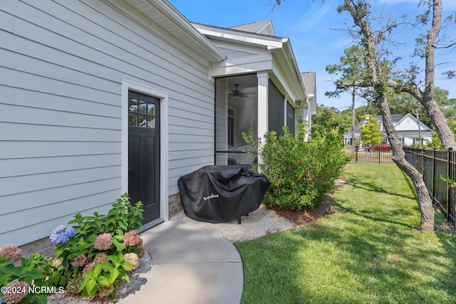 exterior space with a sunroom