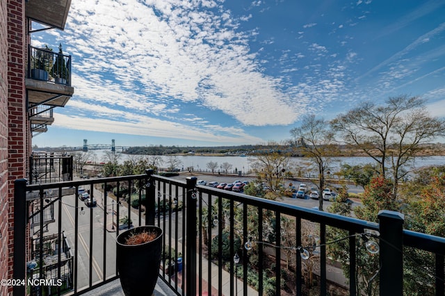 balcony with a water view