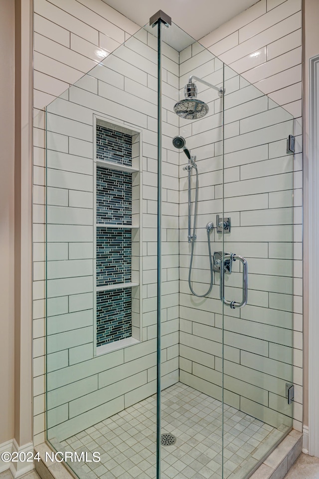 bathroom featuring walk in shower