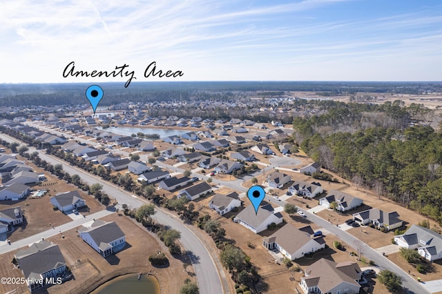 bird's eye view with a residential view