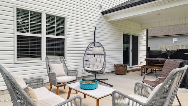 view of patio with outdoor lounge area